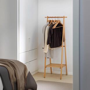 欧实木挂衣架卧创意儿北童不间占地小型极窄房KSJ落地小室简易衣