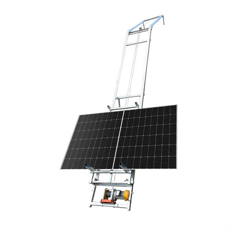 斜屋面光伏板升降机太阳能板专用安装斜面到顶自动转弯翻转举升机
