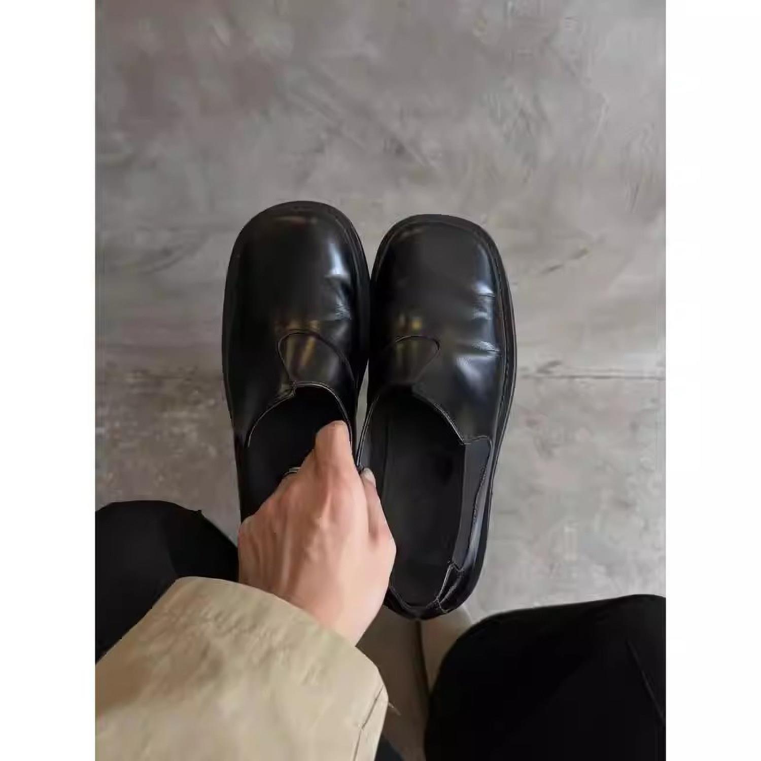 黑色德比鞋男款2026新款男士皮鞋一脚蹬乐福鞋正装商务春秋季男鞋
