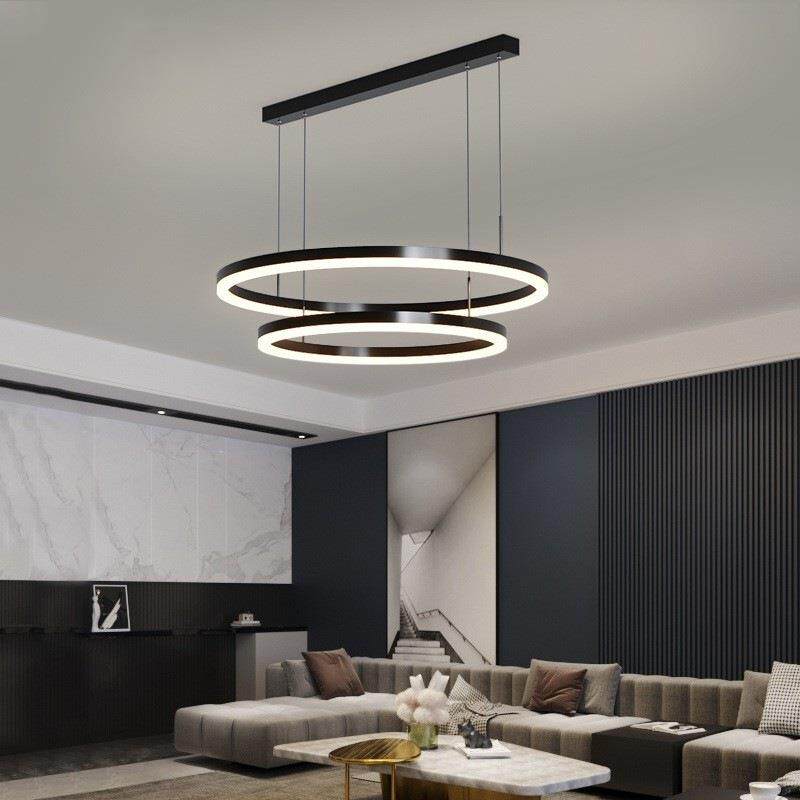 客厅吊灯现代简约2023年设计师新款灯具大气北欧轻奢led餐厅吊灯