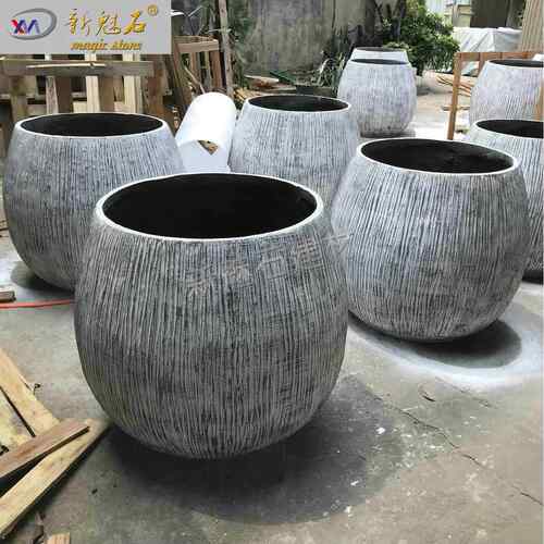 高强GRC落地大花钵户外花箱市政大花盆园林景观种植树池花缸