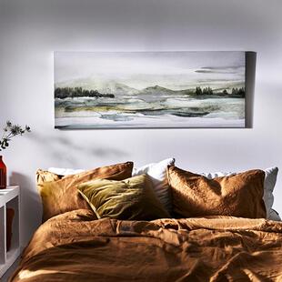 约纳斯塔现代风绿水青山靠山客厅挂画装饰画