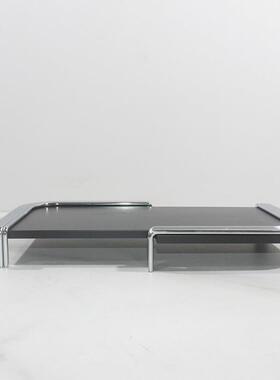 印度进口现代简约高脚不锈钢托盘长方形高级黑客厅餐厅收纳摆件