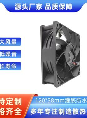 LED集鱼灯诱鱼灯散热风扇IP68灌胶防水风扇12038直流增压风扇