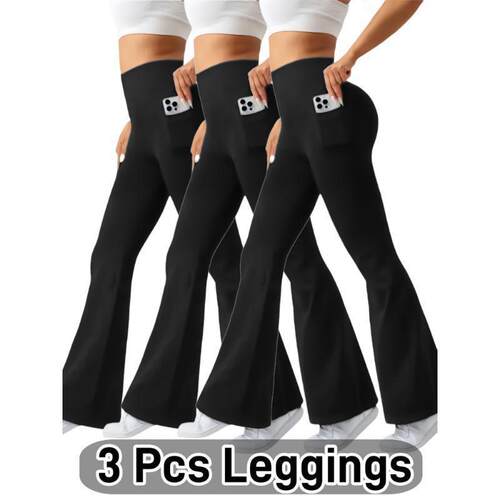 K 32540 Flared Yoga Pants with Pockets 瑜伽喇叭裤