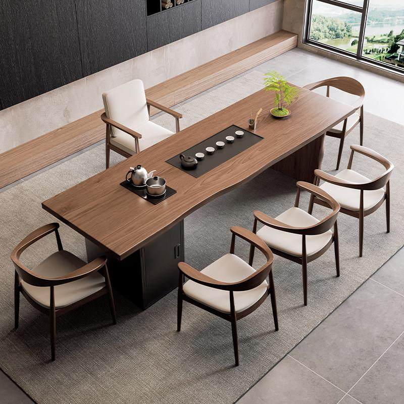 新中式实木茶桌茶台2025新款高端烧水壶一体嵌入式办公室泡茶桌椅,住宅家具,茶几,淘宝优惠券,粉丝福利购,淘宝优惠卷