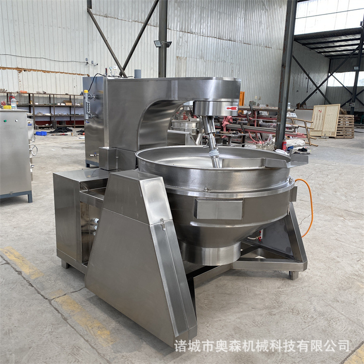 诸城燃气行星搅拌炒锅 不锈钢可倾燃气炒锅 供应牛肉酱料炒锅