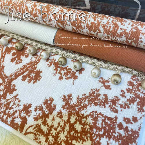 2023网红轻奢法式复古黑白提花加厚雪尼尔遮光客厅卧室阳台窗帘布