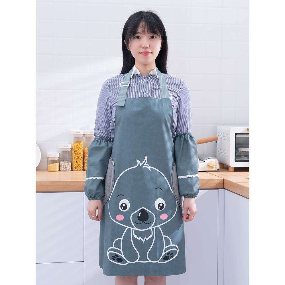 高档围裙女防可爱日系厨房家工用作服大时尚裙子韩版水防油围腰人
