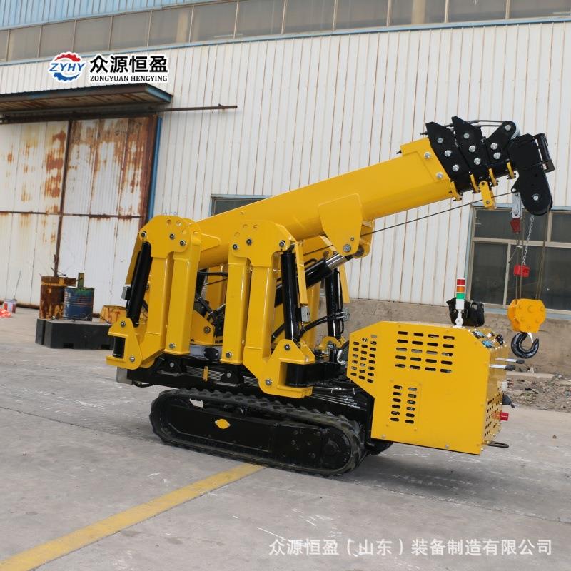 电梯微型折叠吊机吨蜘蛛吊室内移动伸缩臂履带蜘蛛吊车