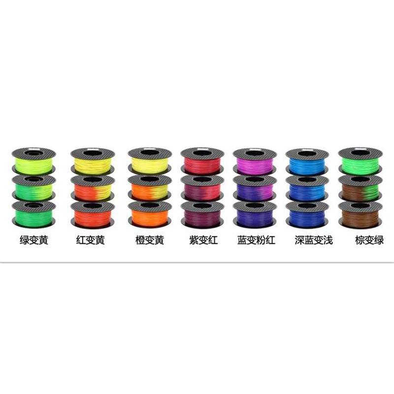 温变色3d打印机耗材 PLA 1.75 变色耗材热敏耗材3D耗材变色线条
