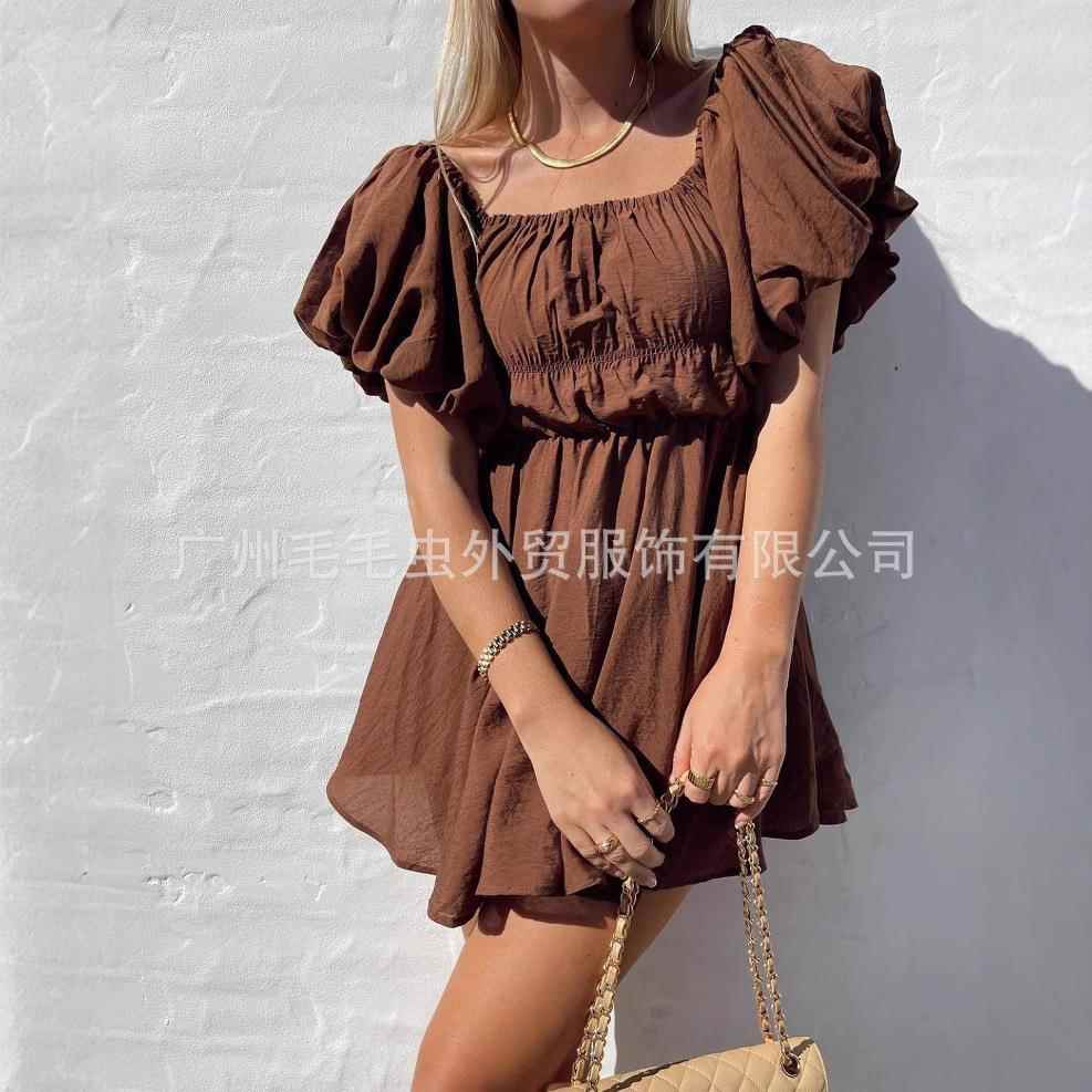Off-the-shoulder boat neck casual sleeve dress