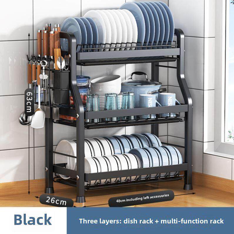 Dish Drying Rack 3Tier Kitchen Plate Organizer Storage Shelf