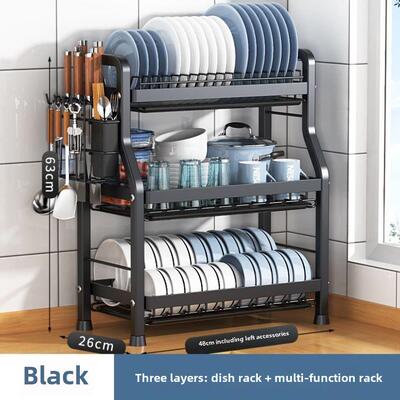 Dish Drying Rack 3Tier Kitchen Plate Organizer Storage Shelf