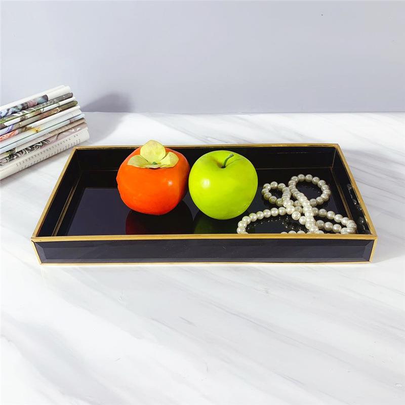 复古电镀银灰镜玻璃盒子/珠宝首饰收纳盘子/玻璃托盘展示道具
