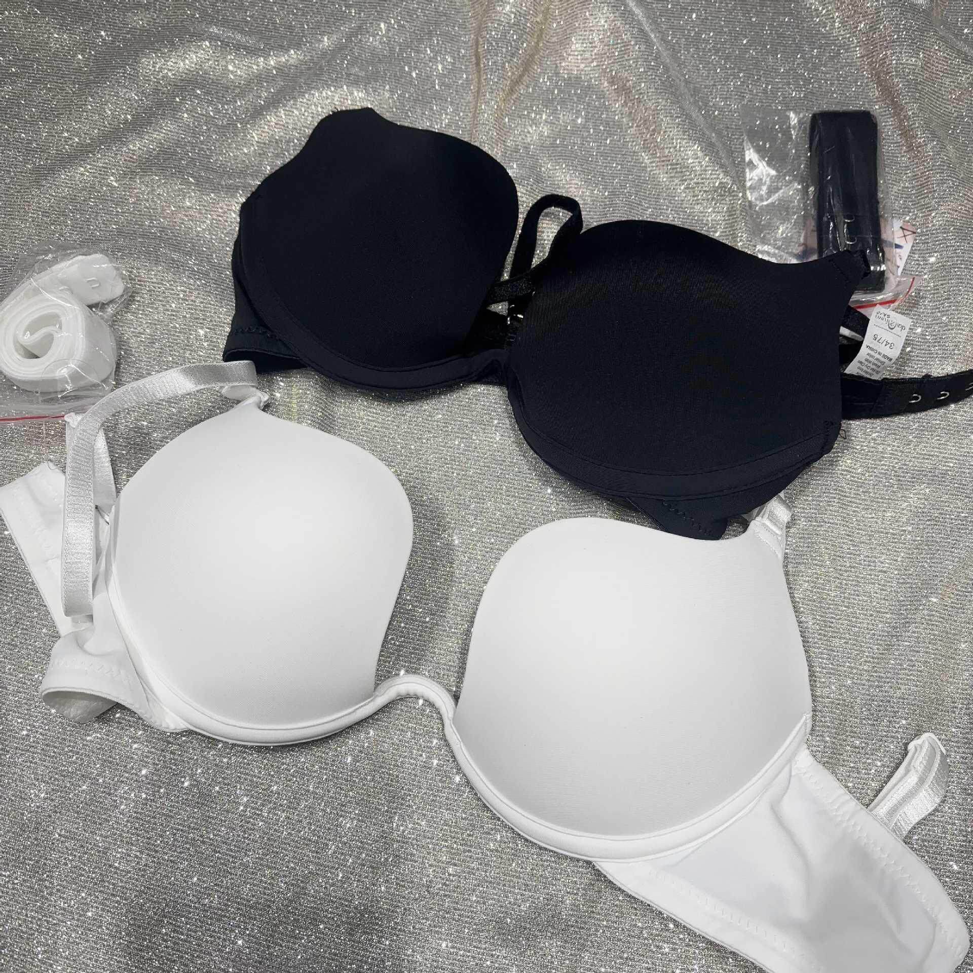 性感杯深内衣女大小胸聚拢无痕纯欲露背文胸