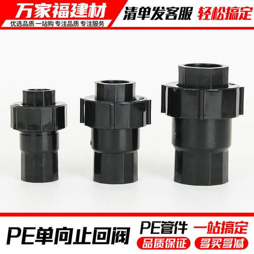 PE止回阀单向止水塑料开关热熔阀门4分20 2563逆止阀管件水管配件