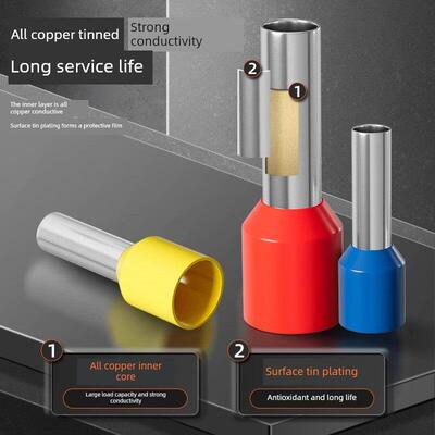 Ve管型端子座1508引脚型预绝缘欧洲冷压端子0506压接耳7512线鼻