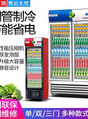 啤酒饮料柜商用冷藏展示柜蔬菜水果立式保鲜柜便利店单双三门冰柜