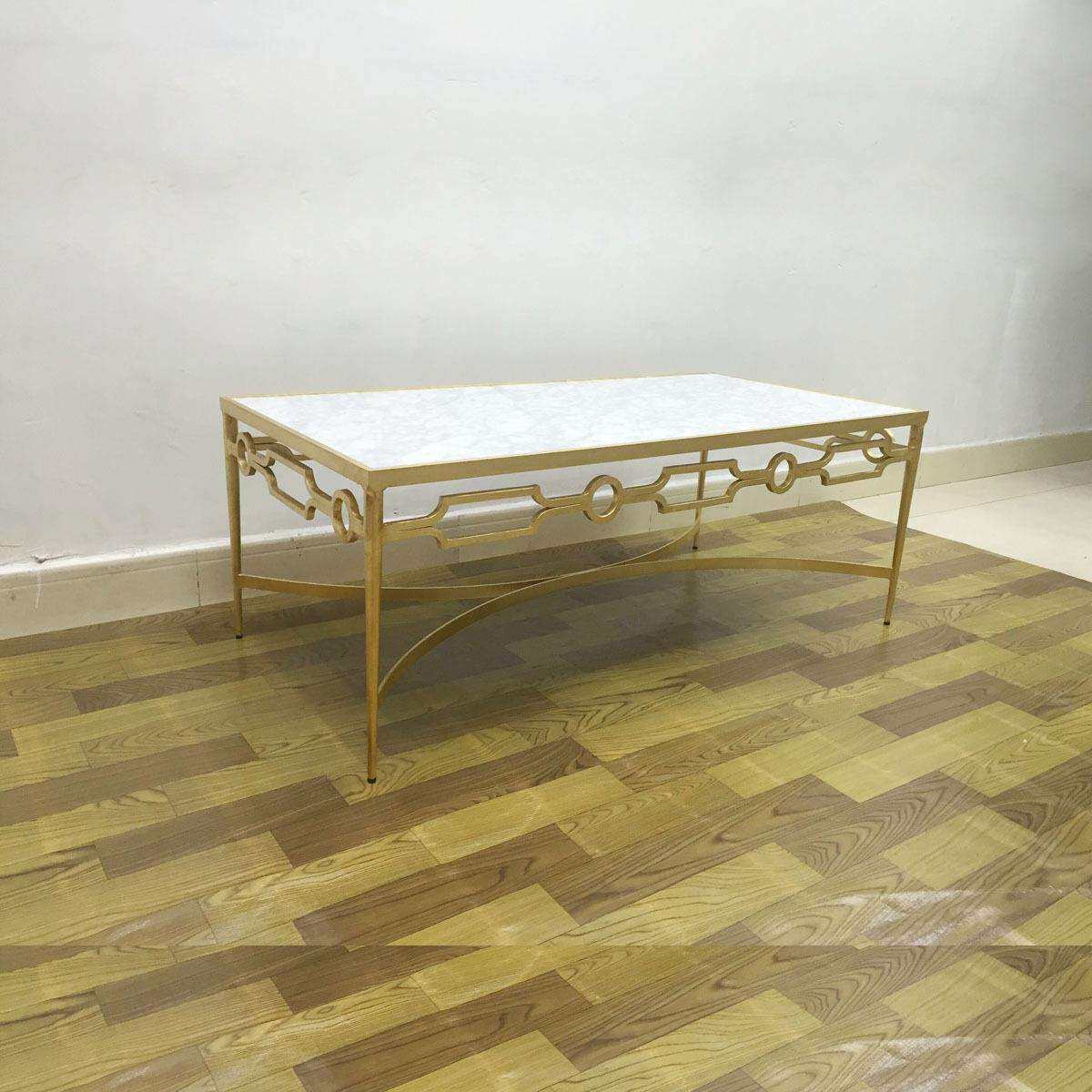 新中式不锈钢/金箔茶几/客厅/酒店/别墅/轻奢铁艺茶几/美式家具