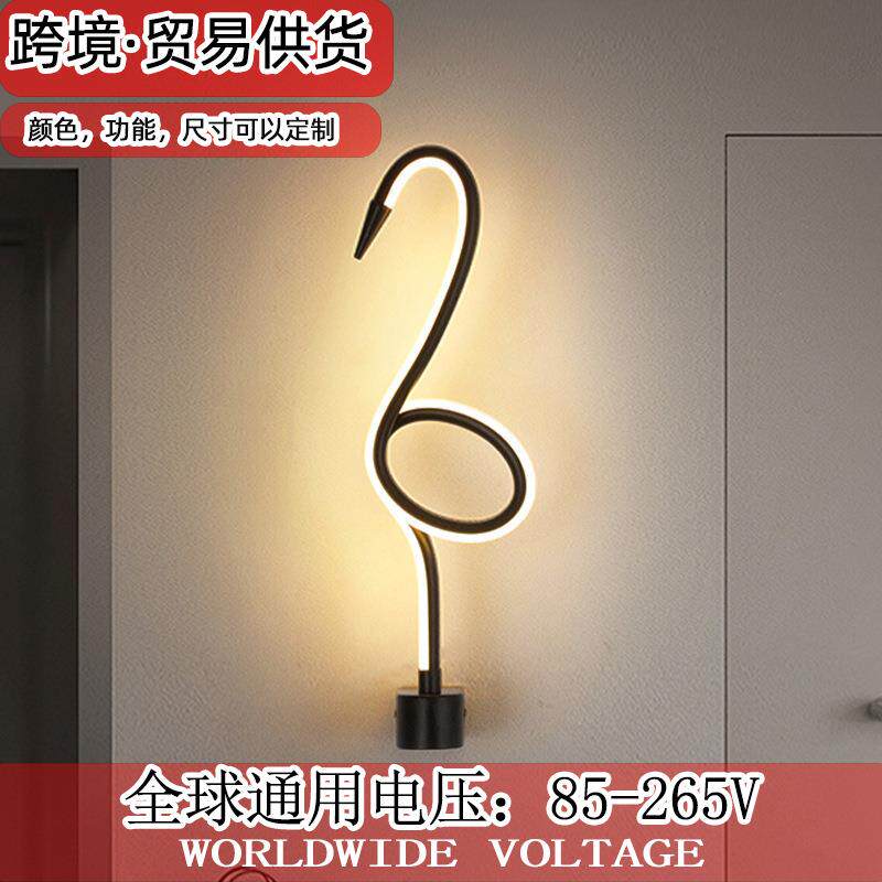 创意壁灯艺术造型氛围灯装饰个性天鹅墙灯卧室场景摆件灯家用