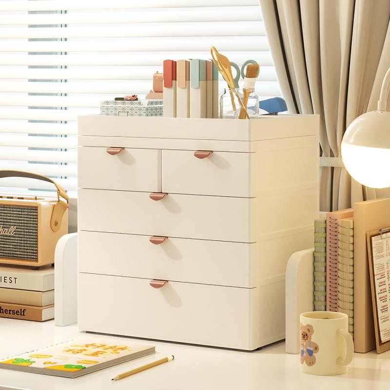 桌收35纳盒学生宿舍书桌抽屉式杂物妆储物文件置物架面化品整理柜