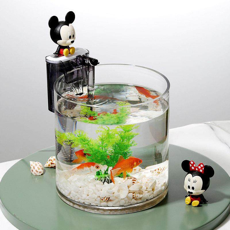 创意加厚超白圆柱形玻璃小鱼缸办公室客厅桌面懒人不需要换水缸,宠物/宠物食品及用品,桌面缸,淘宝优惠券,粉丝福利购,淘宝优惠卷