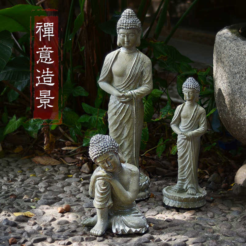 禅意户外客栈佛摆件中式家居景观佛晓新站装饰品花园院坐花园庭院