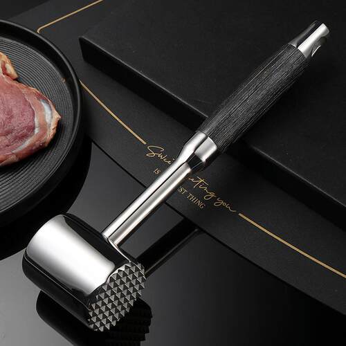 304不锈钢松肉锤家用敲肉锤实木柄嫩肉锤厨房工具打肉牛排锤子