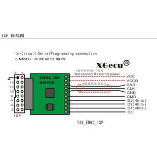 XGecu EMMC-ISP T48 编程器 专用适配器 用于EMMC芯片的在线编程