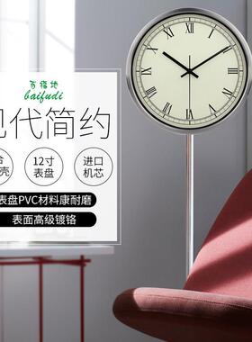 12寸现代简约落地钟客厅时尚创意立钟座钟时钟立式钟表静音石英钟