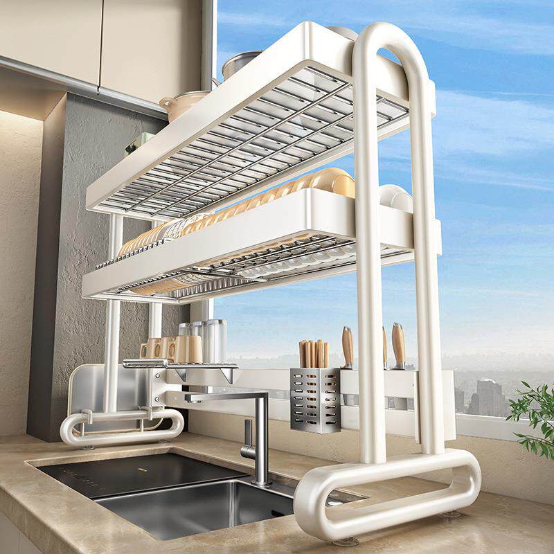 新款家用多功能不锈钢厨房水槽置物架碗碟收纳水池放碗盘沥水碗架