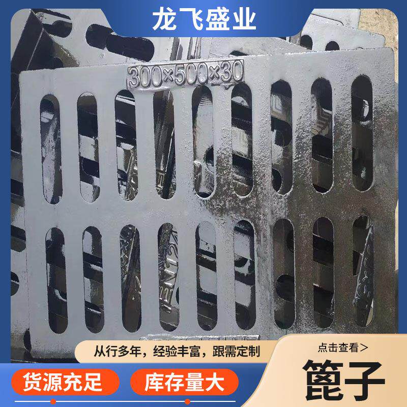 现货供应铸铁沟盖板300*500格栅铸铁篦子小区公园排水沟盖板重型