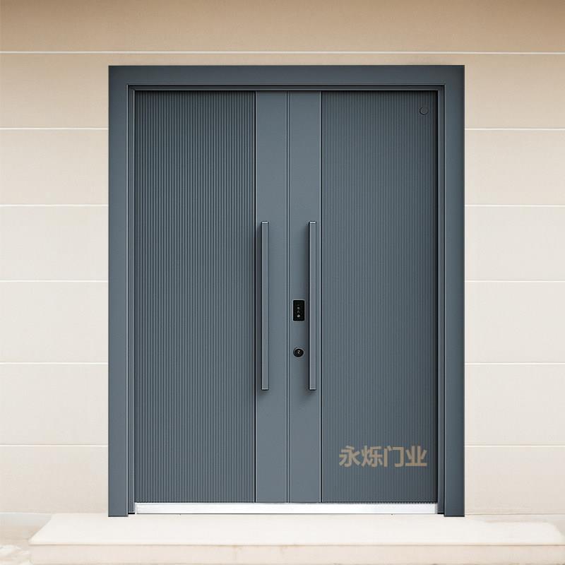 锌合金别墅大门双开门农村自建房进户大门入户防盗门家用铸铝卡门
