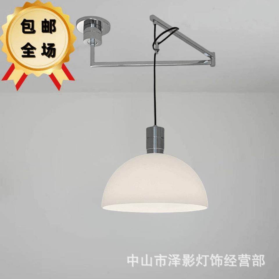 复古可伸降北欧简约中古风民宿书房吧台服装店可移位新款餐厅吊灯