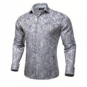 Men's Plaid Checkered Gingham Long Sleeve Collared Shirt