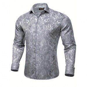Men's Plaid Checkered Gingham Long Sleeve Collared Shirt