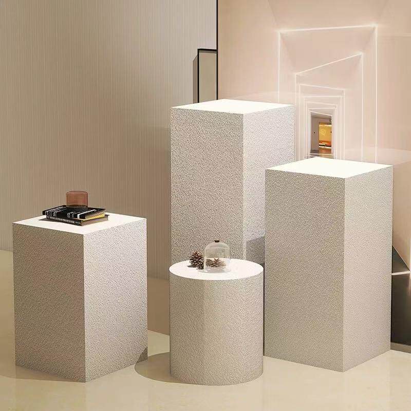 白色展台展会临时用磨砂展示台涂料摄影道具橱窗模型模具底座站台