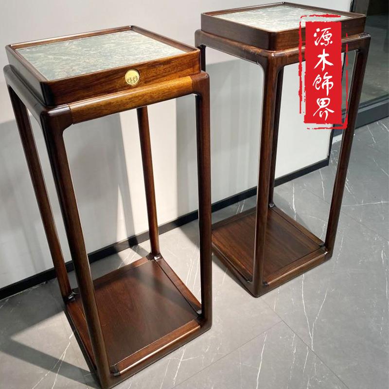 新中式乌金木花架实木木质盆景摆件支架客厅落地花盆置物架托阳台