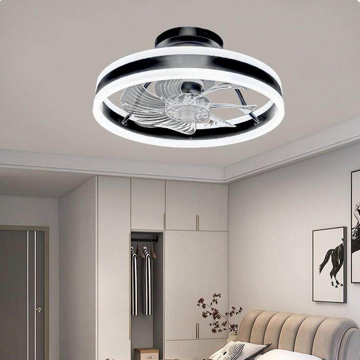 风扇灯北欧风格LED室内可调光节能静音卫生间卧室家用吸顶风扇灯
