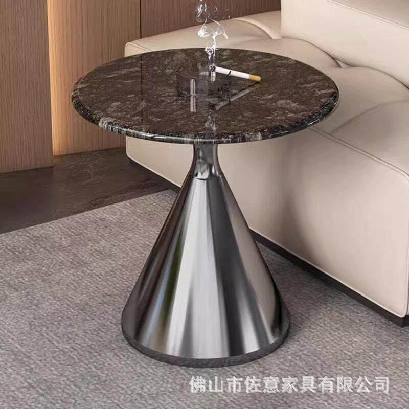 意式轻奢天然奢石沙发边几家用现代简约客厅大理石创意小茶几角几