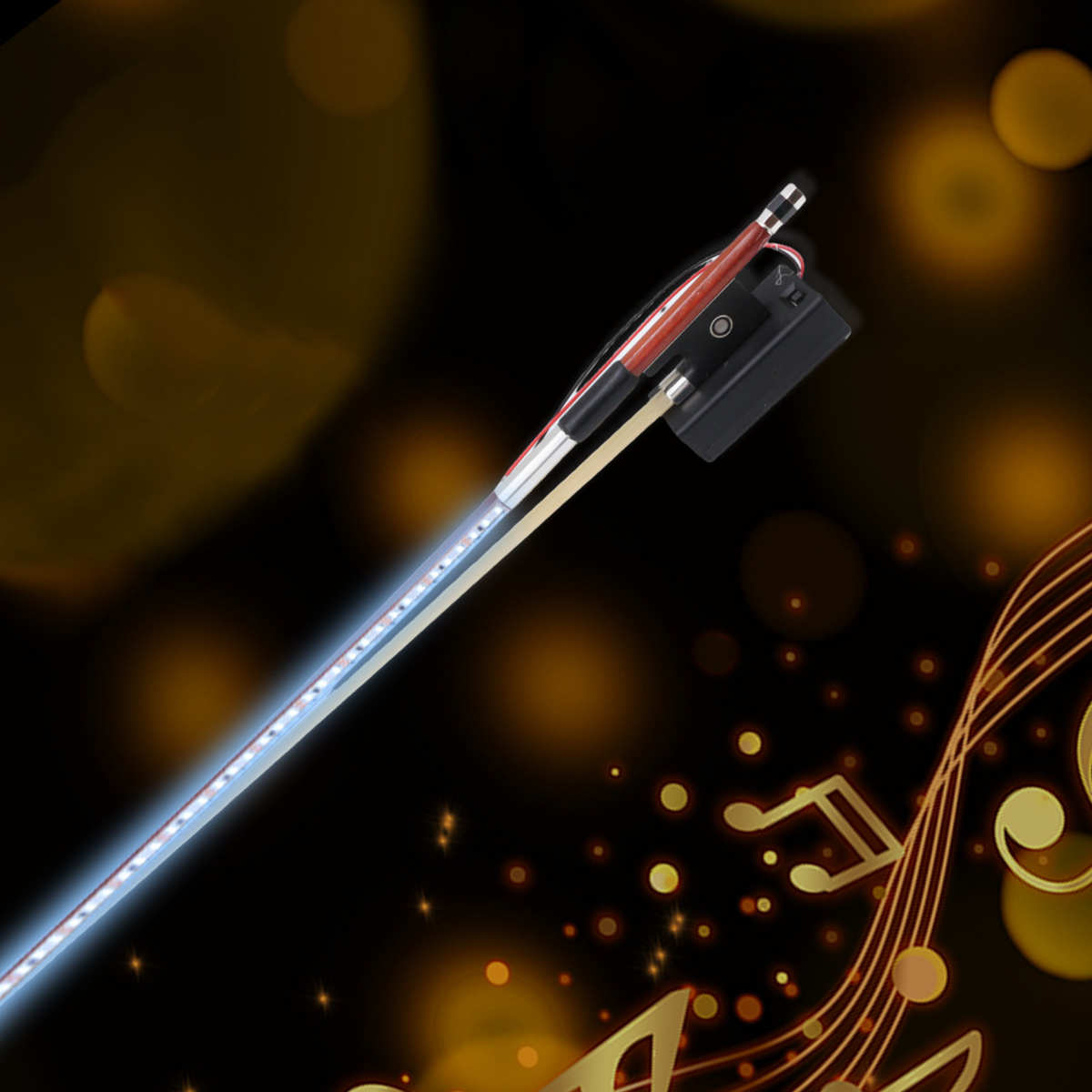 小提琴彩光琴弓小提琴发光弓杆舞台表演道具琴弓LED发光乐器配件