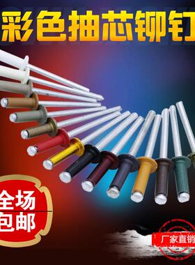 彩色烤漆抽芯铆钉铝拉铆钉咖啡 古铜 香槟 金黄 黑 白 红 绿 灰色