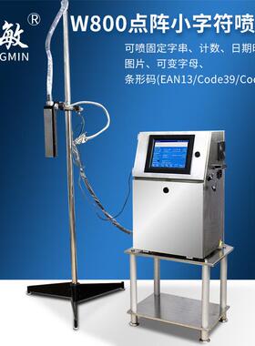 中敏W-800型墨水智能全自动型流水喷食品日期点阵字小字符喷码机