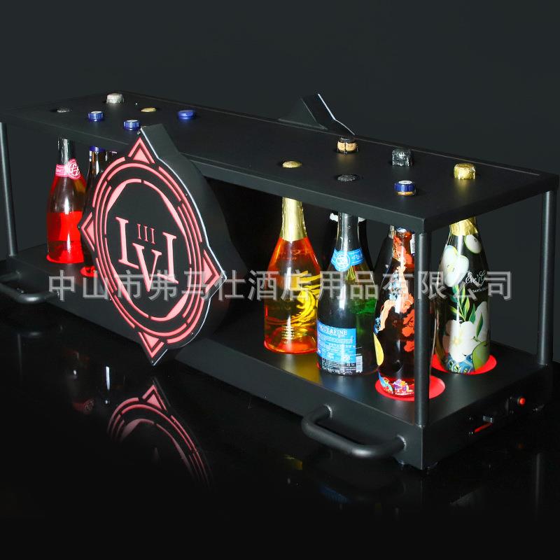 新款酒吧夜店LED发光亚克力出酒轿子酒吧气氛道具上酒抬轿香槟轿