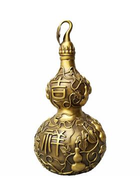 黄铜吉祥葫芦八宝八仙铜葫芦玉堂富贵牡丹葫芦铜器工艺品摆件