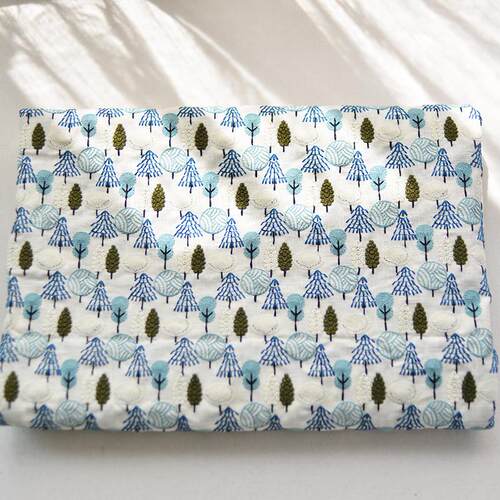 ins风竹节棉刺绣布料定制桌布茶几盖布桌旗沙发抱枕套半帘面料子