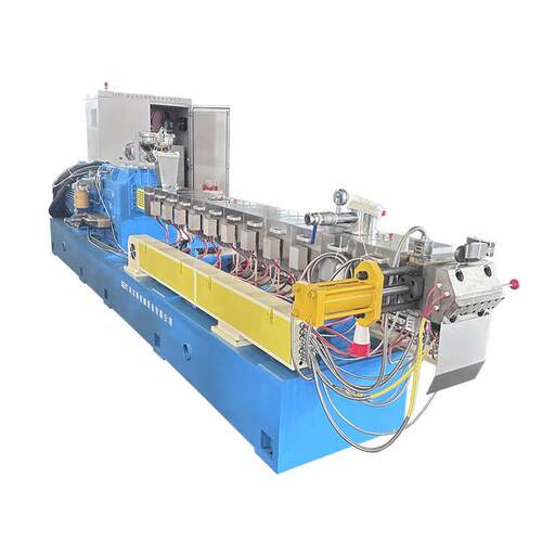 EVA加氧化锑填充改性造粒机PP+50%碳酸钙填充双螺杆塑料造粒机