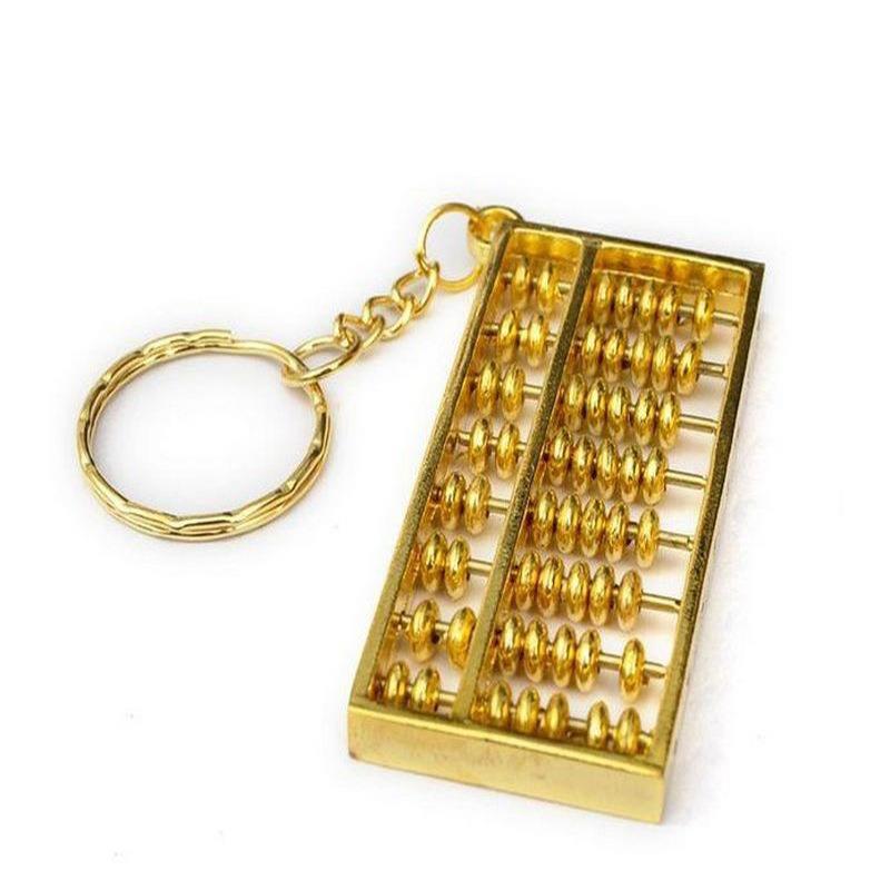 镀金算盘挂件长6CM八档金算盘钥匙扣挂件金属工艺品