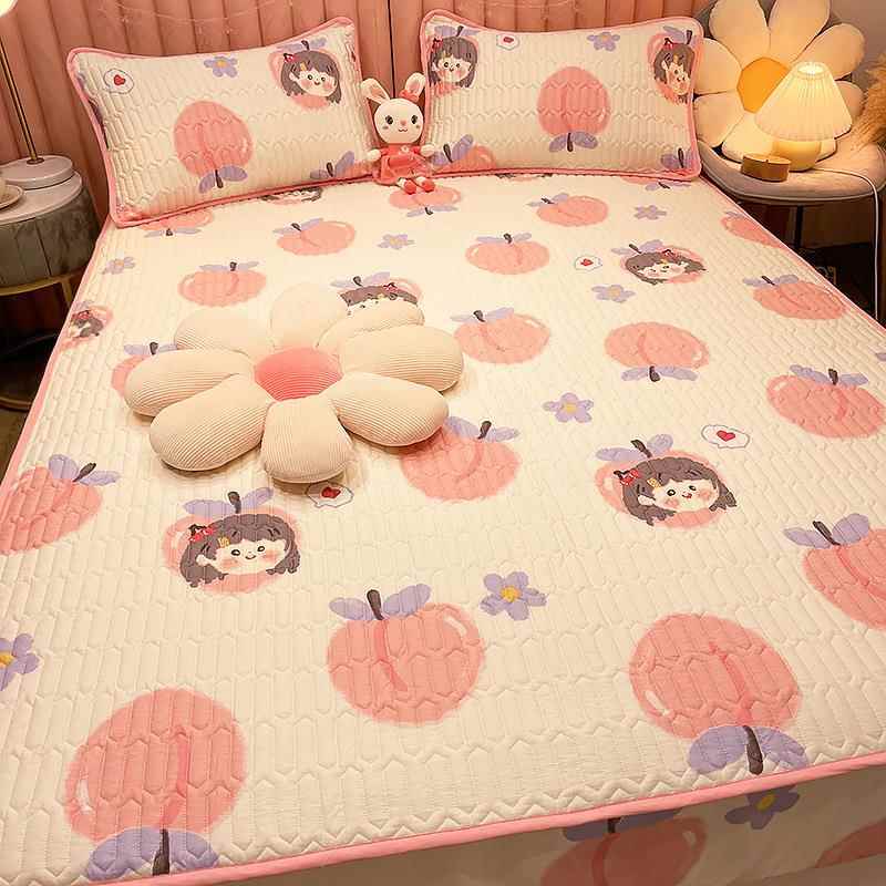 纯棉夹护床笠单件床罩20梦25棉年新GZQ款全棉儿童女孩席思床垫套